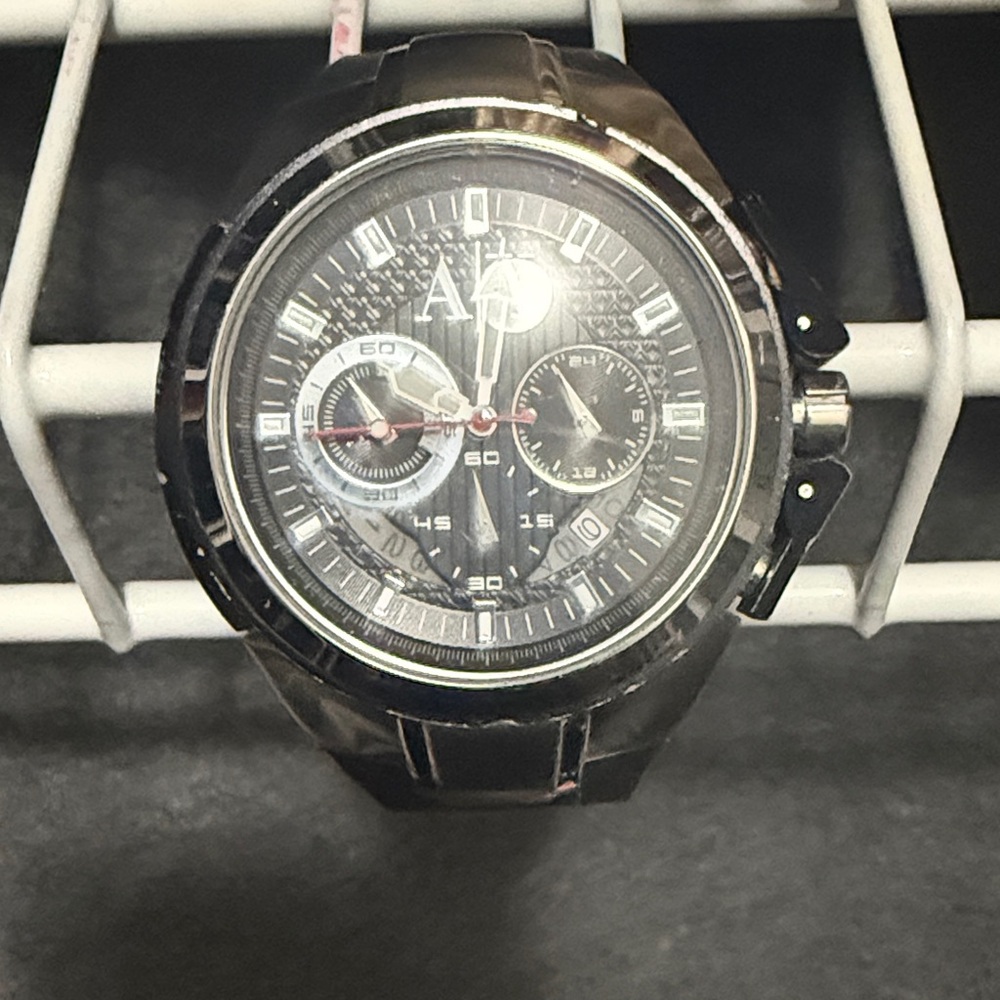 A/X Armani Exchange Black and Silver Men's Watch
